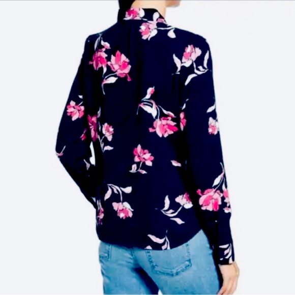 4 for $20 Halogen black button down Barbie pink flowers small long sleeve - Picture 2 of 9